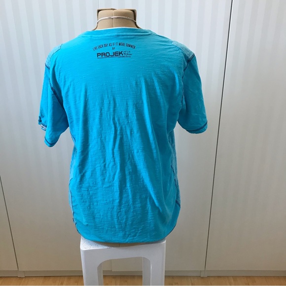 RGSTD Projek blue with white graffiti embroidery tee Size L - Picture 4 of 8